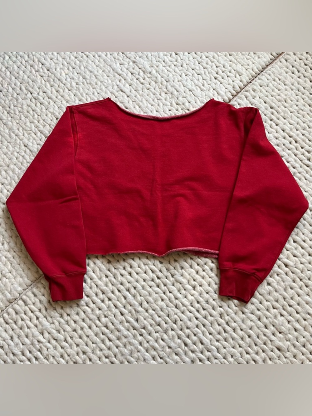 Crop Red Sweatshirt Brandy Melville - Deep Red oversized | medium